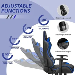 Devoko Gaming Chair Racing Style High Back Computer Chair With Adjustable Armrests Ergonomic Office Chair Executive Swivel Task Chair With Headrest And Lumbar Support (Blue) 9 Devoko Gaming Chair Racing Style High Back Computer Chair With Adjustable Armrests Ergonomic Office Chair Executive Swivel Task Chair With Headrest And Lumbar Support (Blue) -Amazon Basics Furniture Shop 51Ir7QFjG9L