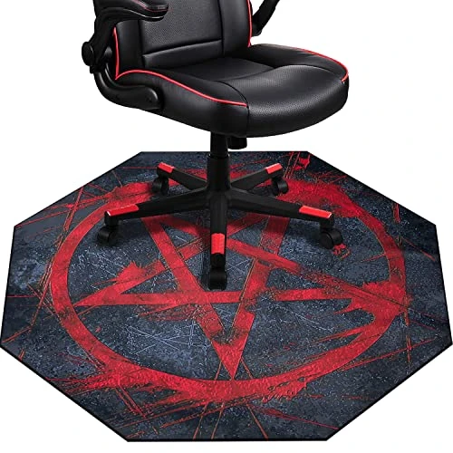 IBETTO 51x51 Inches Large Gaming Chair Octagon Carpet Natural Rubber Silent Computer Game Chair Rug Anti Slip Gamer Chair Mat For All Kinds Of Office Hard Wood Floor (Pentagram Star) 1 IBETTO 51x51 Inches Large Gaming Chair Octagon Carpet Natural Rubber Silent Computer Game Chair Rug Anti Slip Gamer Chair Mat For All Kinds Of Office Hard Wood Floor (Pentagram Star)