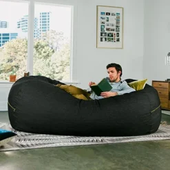 Jaxx 7 Ft Giant Bean Bag Sofa, Black Denim -Amazon Basics Furniture Shop 51J5gZJe0RL