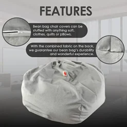 Kinze Multi Services Bean Bag Cover, Grey -Amazon Basics Furniture Shop 51JdesVOxKL