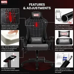 Marvel Avengers Gaming Chair Desk Office Computer Racing Chairs - Adults Gamer Ergonomic Game Reclining High Back Support Racer Leather (Spider-Man) -Amazon Basics Furniture Shop 51KgA4bzndL