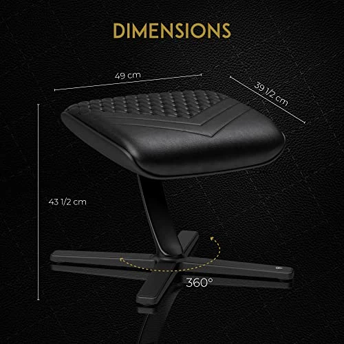 Noblechairs Footrest For Gaming Chairs, Compatible With Epic, Hero, And ICON Gaming Chairs, Real Leather, Black 6 Noblechairs Footrest For Gaming Chairs, Compatible With Epic, Hero, And ICON Gaming Chairs, Real Leather, Black - Image 6