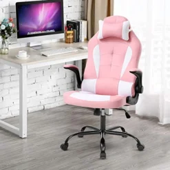 Pink Gaming Chair For Adults Ergonomic Computer Chair W/Flip Up Armrest & Lumbar Support Adjustable Office Gamer Chair 360° Swivel Seat And Headrest 18 Pink Gaming Chair For Adults Ergonomic Computer Chair W/Flip Up Armrest & Lumbar Support Adjustable Office Gamer Chair 360° Swivel Seat And Headrest -Amazon Basics Furniture Shop 51LzSqlU17L