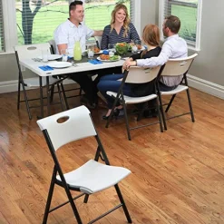 Lifetime Commercial Folding Chair, 20.1" D X 18.5" W X 33.2" H, Plastic, Almond -Amazon Basics Furniture Shop 51MK5nNOV8L