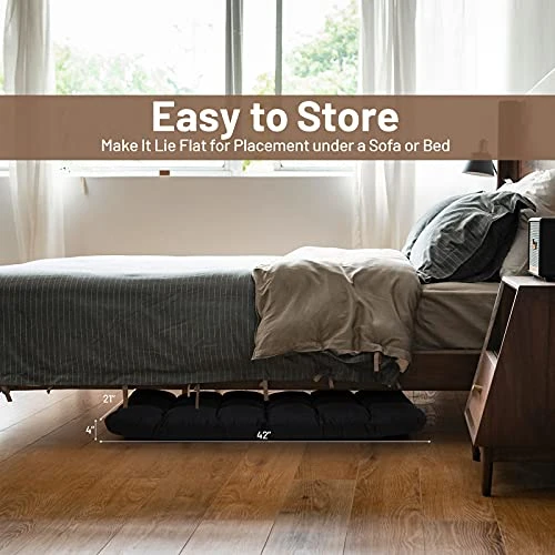 Giantex Floor Sofa Chair Video Gaming Chair With 14 Adjustable Position, Padded Back Support Floor Cushioned Seat, Folding Lazy Chair For Meditation, Reading, Watching, Living Room Recliner(Black) 5 Giantex Floor Sofa Chair Video Gaming Chair With 14 Adjustable Position, Padded Back Support Floor Cushioned Seat, Folding Lazy Chair For Meditation, Reading, Watching, Living Room Recliner(Black) - Image 5