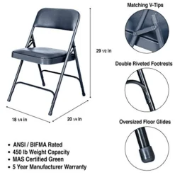 OEF Furnishings (4 Pack Premium Vinyl Padded Folding Chair, Blue -Amazon Basics Furniture Shop 51NCKWoocAL