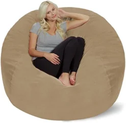 Chill Sack Bean Bag Chair With Nike Grind Foam: Giant 5' Memory Foam Furniture Bean Bag - Big Sofa With Soft Micro Fiber Cover - Brown Pebble 17 Chill Sack Bean Bag Chair With Nike Grind Foam: Giant 5' Memory Foam Furniture Bean Bag - Big Sofa With Soft Micro Fiber Cover - Brown Pebble -Amazon Basics Furniture Shop 51NlGLlV4XL. AC