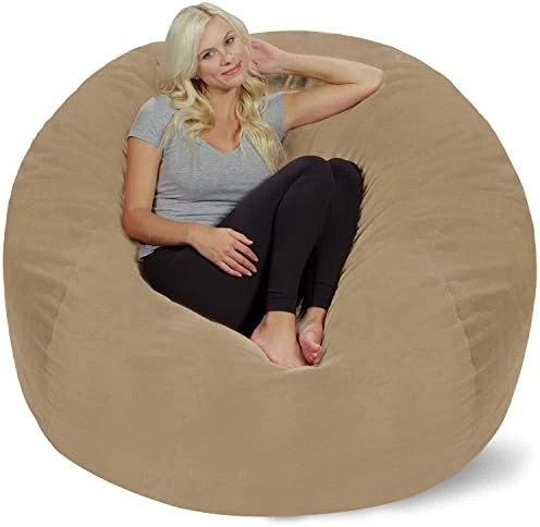 Chill Sack Bean Bag Chair With Nike Grind Foam: Giant 5' Memory Foam Furniture Bean Bag - Big Sofa With Soft Micro Fiber Cover - Brown Pebble 3 Chill Sack Bean Bag Chair With Nike Grind Foam: Giant 5' Memory Foam Furniture Bean Bag - Big Sofa With Soft Micro Fiber Cover - Brown Pebble - Image 3
