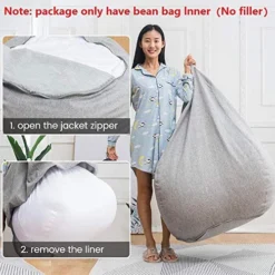 Inner Liner For Bean Bag Chair Cover Seat Lazy Sofa No Filler - Easy Cleaning (100x120cm)
