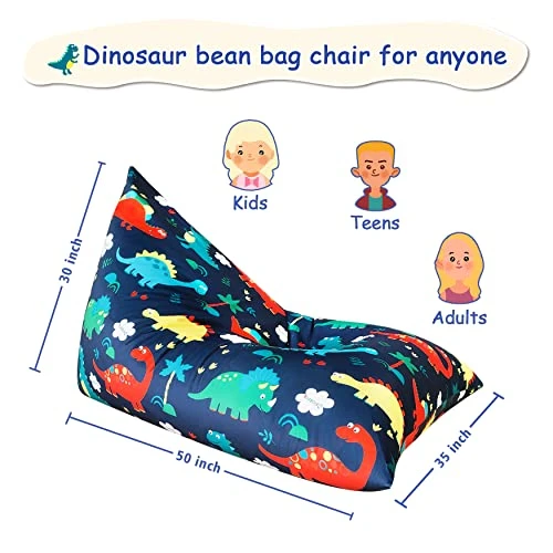 Jorbest Stuffed Animal Storage Bean Bag Chair For Kids And Adults, Bean Bag Stuffed Animal Storage, Dinosaur Bean Bag Chair Cover For Kids, Dinosaur Bean Bag - Cover ONLY (200L/52 Gal) 4 Jorbest Stuffed Animal Storage Bean Bag Chair For Kids And Adults, Bean Bag Stuffed Animal Storage, Dinosaur Bean Bag Chair Cover For Kids, Dinosaur Bean Bag - Cover ONLY (200L/52 Gal) - Image 4