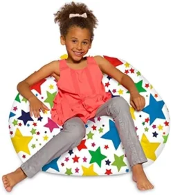 Posh Beanbags Bean Bag Chair, Large-38in, Canvas Multi-Colored Hearts On Purple -Amazon Basics Furniture Shop 51PpVXkhDeL. AC