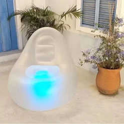 Balabulala LED Inflatable Chair, Brow Up Illuminated Sofa For Adults And Kids, Lazy Couch With LED Lights For Indoor/Outdoor(Frosted White) -Amazon Basics Furniture Shop 51PpePVClUL