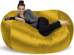 Sofa Sack - Plush Bean Bag Sofas With Super Soft Microsuede Cover - XL Memory Foam Stuffed Lounger Chairs For Kids, Adults, Couples - Jumbo Bean Bag Chair Furniture - Charcoal 6' -Amazon Basics Furniture Shop 51ROnuFFXSL. AC