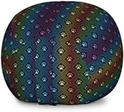 Ambesonne Nautical Storage Toy Bag Chair, Frock Of Frolicking Sharks And Fish Herds Diving Wildlife Exotic Deep Sea Ocean, Stuffed Animal Organizer Washable Bag, Small Size, Blue -Amazon Basics Furniture Shop 51S9GlOL9zL. AC