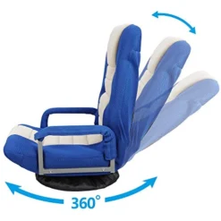 Epetlover 360 Degree Swivel Gaming Chair Foldable Floor Sofa Chair For TV Reading Playing Video Games With Lumbar Support, Armrest Handles, Adjustable Backrest, Blue & Beige -Amazon Basics Furniture Shop 51SLKUCsK4L