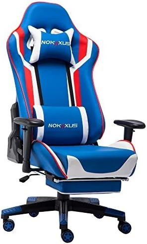 Nokaxus Gaming Chair Large Size High-back Ergonomic Racing Seat With Massager Lumbar Support And Retractible Footrest PU Leather 90-180 Degree Adjustment Of Backrest Thickening Sponges (YK-6008-BLACK) 5 Nokaxus Gaming Chair Large Size High-back Ergonomic Racing Seat With Massager Lumbar Support And Retractible Footrest PU Leather 90-180 Degree Adjustment Of Backrest Thickening Sponges (YK-6008-BLACK) - Image 5