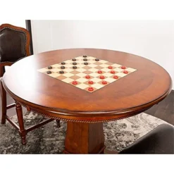 Bowery Hill 42" Round Wood Dining/Chess/Poker Table In Brown Cherry -Amazon Basics Furniture Shop 51TRG9H9HzL