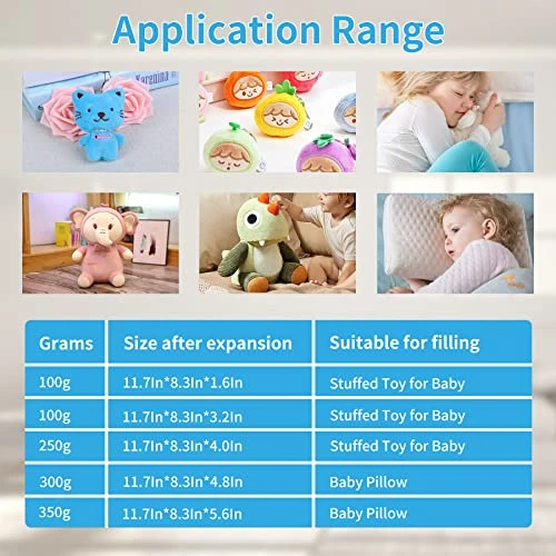 Welacer 199G Shredded Memory Foam Filling For Small Pillow Plush Doll Arts Crafts Refill, Without Added Gel Particles, Premium Soft And Great For Stuffing, Multi Color And Shape 3 Welacer 199G Shredded Memory Foam Filling For Small Pillow Plush Doll Arts Crafts Refill, Without Added Gel Particles, Premium Soft And Great For Stuffing, Multi Color And Shape - Image 3