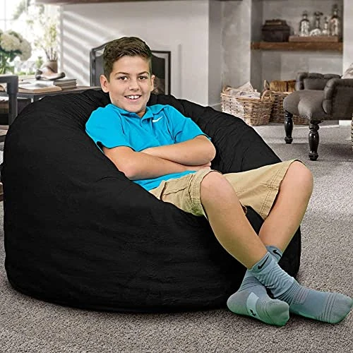 ULTIMATE SACK 3000 (3 Ft.) Bean Bag Chair Cover In Multiple Colors: Cover ONLY. (3000, Black Suede) 2 ULTIMATE SACK 3000 (3 Ft.) Bean Bag Chair Cover In Multiple Colors: Cover ONLY. (3000, Black Suede) - Image 2