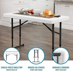 LIFETIME 80160 Commercial Height Adjustable Folding Utility Table, 4 Feet, White Granite 13 LIFETIME 80160 Commercial Height Adjustable Folding Utility Table, 4 Feet, White Granite -Amazon Basics Furniture Shop 51U6Z3ZLMEL