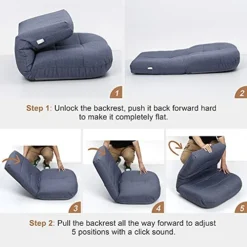 Crestlive Products Easy Lounge, Adjustable Padded Floor Chair With Back Support, Comfortable Folding Chair With Backrest For Home And Office, Floor Pillow For Meditation Or As Gaming Chair (Blue) -Amazon Basics Furniture Shop 51UHN9wxGrL