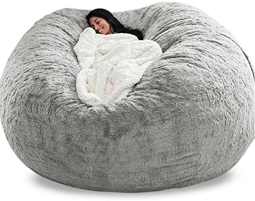Kgitpve Bean Bag Chair Cover (No Filler,Cover Only) PV Velvet Bean Bag Chairs, Big Round Comfy Bean Bag Bed Lazy Sofa Bed Cover (4ft, White) 6 Kgitpve Bean Bag Chair Cover (No Filler,Cover Only) PV Velvet Bean Bag Chairs, Big Round Comfy Bean Bag Bed Lazy Sofa Bed Cover (4ft, White) - Image 6