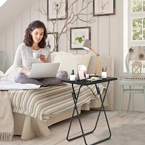 AMERIERGO Folding Table - No Assembly Required TV Tray For Eating On The Couch, Stable Dinner Foldable Table, Snack Coffee End Table Small Table Easy Storage For Living Room & Bedroom 4 AMERIERGO Folding Table - No Assembly Required TV Tray For Eating On The Couch, Stable Dinner Foldable Table, Snack Coffee End Table Small Table Easy Storage For Living Room & Bedroom - Image 4