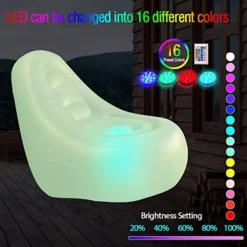 Balabulala LED Inflatable Chair, Brow Up Illuminated Sofa For Adults And Kids, Lazy Couch With LED Lights For Indoor/Outdoor(Frosted White) -Amazon Basics Furniture Shop 51VYsQYOb8L