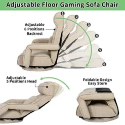 ORISTUS Swivel Gaming Floor Chair With Arms Back Support Adjustable Floor Sofa For Adults Teens Lazy Sofa Lounger Video Game Chair -Amazon Basics Furniture Shop 51Ve9Y7HodL