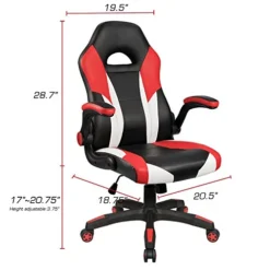 Homall Gaming Office Computer Racing Desk Ergonomic High Back Adjustable Swivel PU Leather Executive Chair For Adults With Flip Up Padded Arms (Red) -Amazon Basics Furniture Shop 51VgNUI3GDL