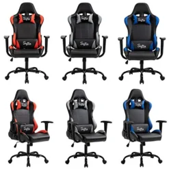 Sigtua Gaming Chair Computer Office Chairs, Ergonomic Racing Chair Gaming Chairs With Swivel Function, Back Support And Adjustable Headrest & Lumbar, 27 * 21 * 47-51 Inches, Blue/Black -Amazon Basics Furniture Shop 51VgiAGw3CL