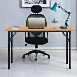 DlandHome 47 Inches Folding Table Computer Desk Portable ActivityTable Conference Table Home Office Desk, Fully Assembled Teak DND-ND5-120TB1 -Amazon Basics Furniture Shop 51VtPJL5uzL