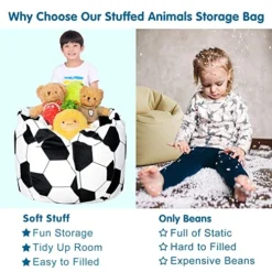 Lukeight Stuffed Animal Storage Bean Bag Chair For Adult And Kids Without Filling, Soccer Stuffed Animal Storage Bean Bag Cover, Soccer Bean Bag Chairs For Adult, (No Beans) XX-Large -Amazon Basics Furniture Shop 51WfCjXmvuL