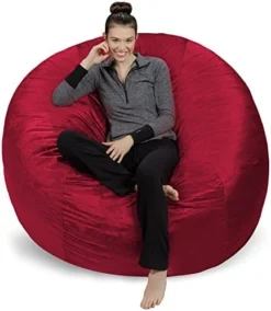 Sofa Sack - Plush Ultra Soft Bean Bags Chairs For Kids, Teens, Adults - Memory Foam Beanless Bag Chair With Microsuede Cover - Foam Filled Furniture For Dorm Room - Black 6' -Amazon Basics Furniture Shop 51X MUyfoNL. AC