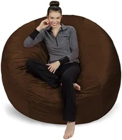 Sofa Sack - Plush Ultra Soft Bean Bags Chairs For Kids, Teens, Adults - Memory Foam Beanless Bag Chair With Microsuede Cover - Foam Filled Furniture For Dorm Room - Black 6' -Amazon Basics Furniture Shop 51XbR4bf3L. AC