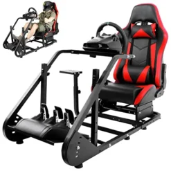 Dardoo Racing Sim Stand Gaming Simulator Cockpit With Black Seat Fits For Thrustmaster T300RS TX Fanatec Logitech G25 G27 G29 G920 G923 Racing Wheel Stand For PC PS4 Xbox Without Wheel,Shifter&Pedals -Amazon Basics Furniture Shop 51Y9SJpiwWL