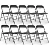 JAXPETY 10 Pack Plastic Folding Chair Foldable Chairs For Outdoor Indoor Commercial Events Wedding Party Chairs With Padded Seat, Black