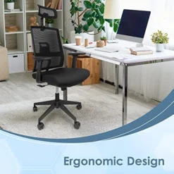 High Back Office Chair - Rolling Ergonomic Desk Chair With Wheels & Headrest, Adjustable Breathable Mesh Backrest - Provides Back & Lumbar Support - Suitable For Work, Study, Gaming 11 High Back Office Chair - Rolling Ergonomic Desk Chair With Wheels & Headrest, Adjustable Breathable Mesh Backrest - Provides Back & Lumbar Support - Suitable For Work, Study, Gaming -Amazon Basics Furniture Shop 51YGN6RMBWL