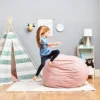 Big Joe Fuf Medium Foam Filled Bean Bag Chair With Removable Cover, Desert Rose Lenox, 3ft Big