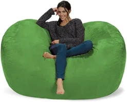 Chill Sack Bean Bag Chair: Huge 6' Memory Foam Furniture Bag And Large Lounger - Big Sofa With Soft Micro Fiber Cover - Black -Amazon Basics Furniture Shop 51ZDf6HNJL. AC