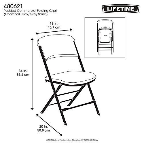 LIFETIME Commercial Grade Folding Chairs, 4 Pack, Charcoal Gray 3 LIFETIME Commercial Grade Folding Chairs, 4 Pack, Charcoal Gray - Image 3
