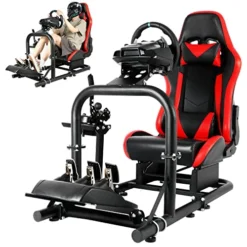 Dardoo Racing Sim Stand Gaming Simulator Cockpit With Black Seat Fits For Thrustmaster T300RS TX Fanatec Logitech G25 G27 G29 G920 G923 Racing Wheel Stand For PC PS4 Xbox Without Wheel,Shifter&Pedals -Amazon Basics Furniture Shop 51aCeWC36HL