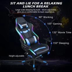 LED Computer Gaming Chair With Bluetooth Speakers And RGB Lights, Ergonomic Gamers Chair, Office Chair For Adults, Video Gaming Chair For Gift (Blue) 10 LED Computer Gaming Chair With Bluetooth Speakers And RGB Lights, Ergonomic Gamers Chair, Office Chair For Adults, Video Gaming Chair For Gift (Blue) -Amazon Basics Furniture Shop 51b0qhX5FuL