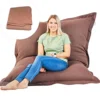 Room & Bloom Bag ONLY - No Filling 'New Model' Super Bean Bags (6ft X 4.5ft) Beautiful Faux Linen Fabric Giant Bean Bag Chair For Adults For Kids For The Whole Family Large Chairs Bags Big Large XL