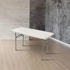 OEF Furnishings 4 Foot Heavy Duty Folding Table, 24" X 48", Light Grey