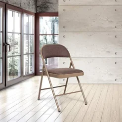 OEF Furnishings (4 Pack Fabric Upholstered Steel Folding Chair, Brown -Amazon Basics Furniture Shop 51buPMqBfYL