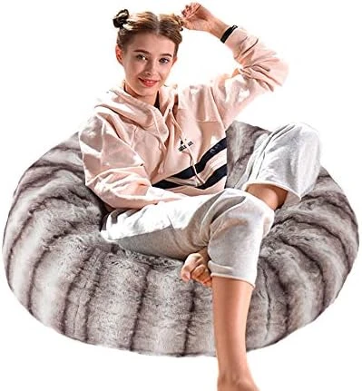 Dporticus Bean Bag Chair, Memory Foam Filling Sofa With Furry Fur Plush Cover, For Adults And Kids 3 Ft, Crepe Print 6 Dporticus Bean Bag Chair, Memory Foam Filling Sofa With Furry Fur Plush Cover, For Adults And Kids 3 Ft, Crepe Print - Image 6