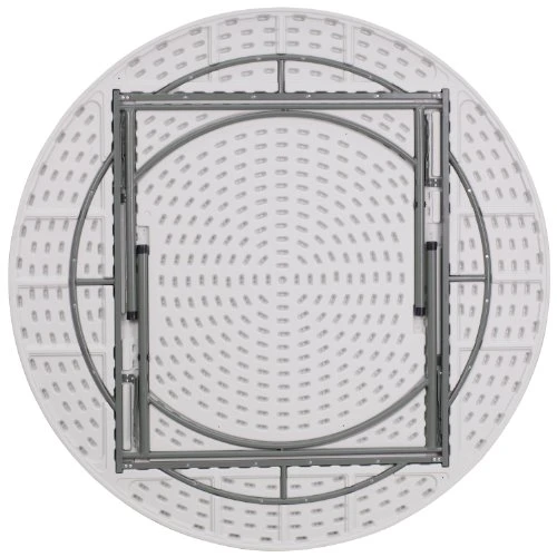 Flash Furniture 6-Foot Round Granite White Plastic Folding Table 5 Flash Furniture 6-Foot Round Granite White Plastic Folding Table - Image 5