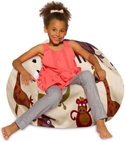 Posh Beanbags Bean Bag Chair, Large-38in, Canvas Multi-Colored Hearts On Purple -Amazon Basics Furniture Shop 51cyQU0oDML. AC