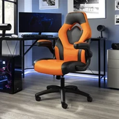 OFM Gaming Chair Ergonomic Racing Style PC Computer Desk Office Chair - 360 Swivel, Integrated Lumbar Support & Headrest, Adjustable Height, Recline Tilt Control, Flip-Up Arms, 275lb Max, 2022 Orange 11 OFM Gaming Chair Ergonomic Racing Style PC Computer Desk Office Chair - 360 Swivel, Integrated Lumbar Support & Headrest, Adjustable Height, Recline Tilt Control, Flip-Up Arms, 275lb Max, 2022 Orange -Amazon Basics Furniture Shop 51dWekQ7TlL